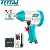 ราคา TOTAL เครื่องยิงบล็อคลม ขนาด 1/2 นิ้ว รุ่น TAT41125 (พร้อมลูกบล็อค 10 ลูก) ( Air impact wrench set ) บ๊อกซ์ลม บล็อกลม (1729771518760749259)