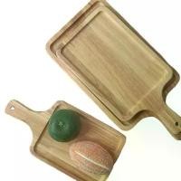 ราคา ร้อน ถาดไม้สำหรับพิซซ่า ถาดพิซซ่า ไม้ยางพารา มีด้ามจับ Solid wood pizza ตัวไม้เนื้อเเข็ง เเข็งเเรง ไม่หักง่าย ดีไซต์มินิมอล (1731977483008443694)