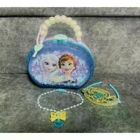 ราคา กระเป๋าถือแบบมีกุญแจลาย Frozen มาพร้อมมงกุฎเจ้าหญิงและสร้อยคอ (1731961030897927967)