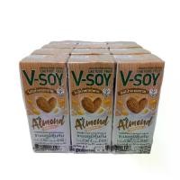 ราคา V-soy วีซอย นมถั่วเหลือง สูตรอัลมอนด์ ไม่มีน้ำตาลทราย ปริมาณ180มล.×12กล่อง เจ (1731924751841265125)