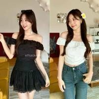 ราคา littlesoulmate เสื้อปาดไหล่ครอป ปาดไหล่ฉลุแขนพอง ซิปข้าง(pie lace) ที่นิยมมากที่สุด ผู้หญิง Clothing Women ลายฉลุ (1731435530177316907)