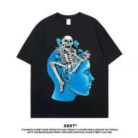 ราคา เสื้อเชิ้ต Gildan พร้อมลายหัวกะโหลกสีน้ำเงินหัวหน้า Rebel8 สีดำ จัดส่งพร้อมกันโดย XSHT plain lacroix (1732341849910117826)