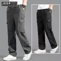 ราคา กางเกงผู้ชาย Spirit Jeep ทรงหลวม สีพื้น ทำจากผ้าฝ้าย หลายกระเป๋า (1731595600440560223)