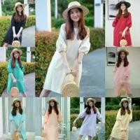 ราคา Balloon Dress ผ้าฝ้ายพื้นเมืองใส่สบายสไตล์น่ารัก ผู้หญิง เดรส (1729775771188889657)