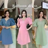 ราคา Balloon dress เดรสออกงาน เดรสทำงาน เดรสแฟชั่นแขนบอลลูน ดีเทลเข็มกลัดมุขโบว์ สวย เลอค่า มาก ป้าย VERA Women ผู้หญิง เสื้อผ้า (1730088077907888287)