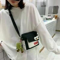 ราคา กระเป๋าผ้าแคนวาส สไตล์ญี่ปุ่น ฮาราจูกุ นุ่ม สาวน่ารัก กระเป๋าสะพายข้าง กระเป๋าสะพายข้าง เหมาะสำหรับนักเรียน ขนาดเล็ก Suede Bag บัตร ซิบ รอบ เนมลดราคา Eco Ring Kai Tori แร (1731527793047602306)