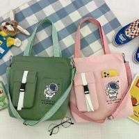 ราคา ขาย ร้อน กระเป๋าสะพายผ้า สะพายข้าง สไตล์เกาหลี กระเป๋าสะพายข้างผ้าแคนวาส ด้านหน้ามี 2 ช่อง ข้างมีซิปช่องใหญ่ สวยงาม ช๊อปมันส์ วันเงินเดือนออก ราคา ถูก มากกก office bag ถักตะก (1732157115227342443)