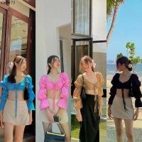 ราคา ที่นิยมมากที่สุด เสื้อครอปแขนพองแขนยาว Muffin crop top (1732282875050034377)