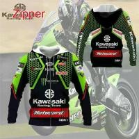 ราคา เสื้อฮู้ดซิป KAWASAKI ขายดีที่สุด แฟชั่น สำหรับแข่งมอเตอร์ไซค์ Kawasaki ดีไซน์ Tin-ht Ver5 สีดำ แขนยาว Unisex (1732490699892819316)