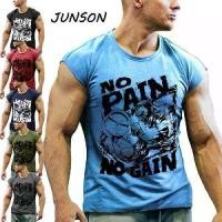 ราคา เสื้อยืดแขนกุดผู้ชาย เสื้อกล้ามพิมพ์ลาย 'NO PAIN NO GAIN' เสื้อกีฬา/ออกกำลังกาย เสื้อยืดลายกราฟฟิกลำลองฤดูร้อน เสื้อบุรุษ S - XXXL (1729801883727923362)