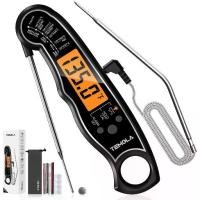 ราคา food thermometer อ่านค่าได้ทันที เครื่องวัดอุณหภูมิอาหาร ดิจิตอล ไฟแบ็คไลท์ LCD เครื่องวัดอุณหภูมิแบบโพรบ 2-in-1 (1731776788785759448)