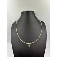 ราคา beautiful natural 2 mm sunstone beads with green garnet pendant necklace (1732355974426494305)