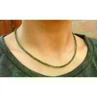 ราคา [COD] สร้อยคอหินหยก หินแท้ธรรมชาติ สีเขียว หินเม็ดจิ๋ว แฮนเมด Natural Tiny Jade Tube Seed Beads Necklace (1732150078317561358)
