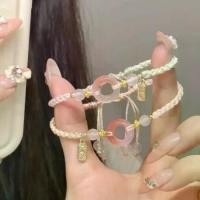 ราคา สร้อยข้อมือคู่ ดอกพีชสีชมพู เครื่องประดับสร้อยข้อมือ DIY ลูกปัด หิน ธรรมชาติ titanium beads beads (1732118400890864651)