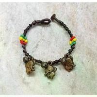 ราคา On time Cute Lucky Elephant Bracelet Handmade Beads Bells Daisy Flower Macrame Knots Thread Vintage Boho ฺBohemian Raggae Rasta Brown (1732263045895129167)