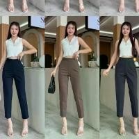 ราคา B0044 Beer&Oil กางเกงขายาวเอวสูง 8ส่วนข้างผ้าโรเชฟ งานซิปข้าง มีกระเป๋า2ข้างใช้งานได้จริง แนะนำ (1732251556272374892)