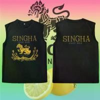 ราคา เสื้อกั๊กเบียร์ Singha Beer เสื้อกั๊กคอกลมคอตตอนสีดำและสีขาว S-3xl unisex (1732127501805521119)