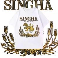 ราคา แฟชั่นใหม่สวยมากสิงห์ลาเกอร์เบียร์ฝ้ายแขนสั้นพิมพ์เสื้อยืด SINGHA LAGER BEER t shirt(สไตล์ไซส์เล็กซื้อใหญ่กว่าปกติ) (1731461184898501276)