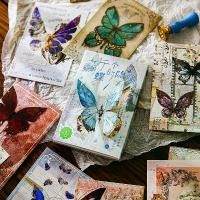 ราคา 12 ชิ้น/ชุด โปสการ์ดผีเสื้อสวยเรืองแสงในที่มืด สำหรับ DIY Journal Junk Journal และวัสดุการเขียนบันทึก (1731872307136662078)