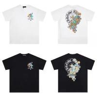 ราคา Chrome Heart23ss SUNFLOWER Horseshoe Print T T-shirt Men's and Women's Double Yarn Cotton Short Sleeve (1732220006134876181)
