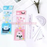 ราคา ชุดเรขาคณิต 4 ชิ้น ไม้บรรทัดเรขาคณิต แฟนซี Fancy Geometric Ruler Set คละลาย 1 ชุด (1732332395263395711)