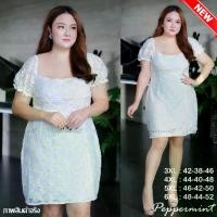 ราคา เดรสไซส์ใหญ่ ผ้าลูกไม้ลายดอกเดซี่ อก40-48 งานป้าย พรีเมียม นำเข้า Peppermint Plus Size (386) ผู้หญิง เสื้อผ้า น่ารัก Dress (1729722698980428558)