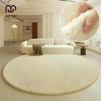 ราคา MEET COZY พรมปูพื้นวงกลม ขนนิ่ม พรมปูพื้นห้อง ผ้าแคชเมียร์เทียม carpet # 1 DKB-Cream (1732401537417053518)