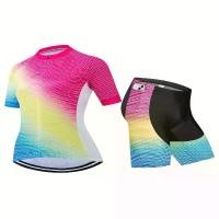 ราคา เสื้อปั่นจักรยานฤดูร้อน สำหรับผู้หญิง มีสามกระเป๋า กางเกงปั่นจักรยาน GEL 20D กระเป๋า ชุดปั่นจักรยานผู้หญิงที่สมบูรณ์ (1732573516550866192)