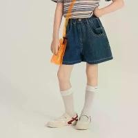 ราคา COCO ROOM กางเกงยีนส์เด็กผู้หญิง กางเกงขาสั้น เนื้อผ้ายีนส์ สีเข้ม (1750) (1732320440295589210)