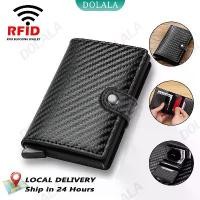ราคา COD Card Holder Wallet for Men RFID Smart Metal Thin Slim Automatic Pop Up Wallet Small Carbon Fiber Credit Black Purse Metal Wallet (1732474830554760501)