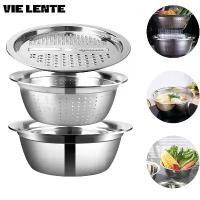 ราคา เครื่องตัดผัก, เครื่องตัดและเครื่องขูด 3 in 1, ตะกร้าระบายน้ำสแตนเลส, ชามทำสลัดผัก, อุปกรณ์ครัว Gadget (1732642315877386190)