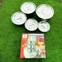 ราคา หม้อแขก ชุด5ใบ พร้อมฝาปิด หม้อสแตนเลส ขนาด 16/18/20/22/24CM หม้อแขกสแตนเลส หม้อชุด Queen Fish (CBYU067)07860 (1732213364416808486)