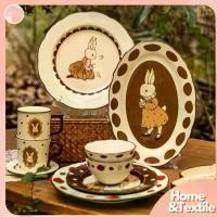 ราคา COD จานเซรามิค ชามเซรามิค แก้วเซรามิค ️ลายกระต่าย สุดคิ้วท์ | Rabbit vintage (1732054695393330411)