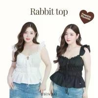 ราคา Rabbit top เสื้อแขนระบาย แขนกุดผูกโบว์หน้า มีไซส์ให้เลือก T89 - Mesave (1732167946629908899)