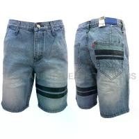 ราคา JEANSEXPRESS Men's Jeans กางเกงยีนส์ขาสั้นชาย สีบลูฟอกแถบหนัง Size 28-36 รับชำระปลายทาง COD (1732658216940176425)