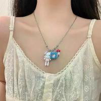 ราคา jdudhfeshop ใช้งานได้ สร้อยคอแมวคิตตี้, ไทเทเนียมเหล็ก Cube KT สร้อยคอจี้แมว (1732137130568221828)