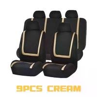 ราคา 9PCSชุดหุ้มเบาะหน้า-หลัง ครบชุด เบาะนั่งหน้ารถผ้าคลุม เบาะนั่งหลังรถผ้าคลุม เบาะรถยนต์ Breathable Universalรถแผ่นรองเบาะ (1730548822639152013)
