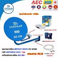 ราคา ชุดจานดาวเทียม INFOSAT 60CM. KU-BAND + กล่องดาวเทียม AEC HD+ LNB UNIVERSAL K04+ (พร้อมสายเลือกได้ตามชุด) (1731436169154104163)