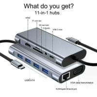 ราคา 11-in-1 Docking Station Type-C Docking Station การ์ดเครือข่าย Gigabit โน้ตบุ๊ค Multi-Function Converter USB3.0 (1732103490245723434)