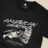 ราคา เสื้อยืดสกรีนลายแมว American Shorthair อเมริกันช็อตแฮร์ (Lay) [Classic Cotton 100% by Oversized Club] (1732609685492500428)