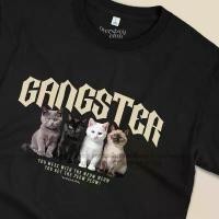 ราคา เสื้อยืดสกรีนลาย Gangster, Auspicious Cat แมวมงคล วิเชียรมาศ ขาวมณี สีสวาด โกนจา [Classic Cotton 100% by Oversized Club] (1732608877493192241)