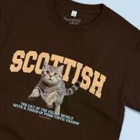 ราคา เสื้อยืดสกรีนลายแมว Scottish สก็อตติช [Classic Cotton 100% by Oversized Club] (1732617252575216921)