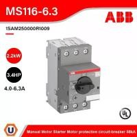 ราคา ❤ABB - MS116-6.3 Manual Motor Starter Motor protective circuit-breaker 4-6.3A, 50kA - 1SAM250000R1009 - Ucanbuys❇ (1731972428211455339)