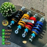 ราคา โช๊คหลัง✅MSX125-SF /SONIC/LS/DASH/TENA สูง255MM. แกนใหญ่สปริงใหญ่ (แถมสติ๊กเกอร์GAZI) #โช๊คMSX #โช๊คหลังโซนิค (1731536015716222284)
