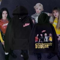 ราคา BLACKPINK Jump ฮู้ดแขนยาวพิมพ์ลายสองด้านปกอัลบั้มสำหรับผู้หญิง เสื้อฮู้ดแบบสวมหัว Unisex เสื้อฮู้ด Deadline World Tour #2 (1731967975581714139)