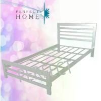 ราคา PERFECT HOME เตียงเหล็กกล่องระเเนงนอน สวยงามเเข็งเเรง รุ่น ออดี้ ขนาด 3.5/5ฟุต/6ฟุต สีขาว (1729718646489058180)