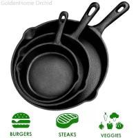 ราคา Pre-Seasoned Cast Iron Skillet Set กระทะเหล็กหล่อ มีด้ามจับ กระทะเหล็กหล่อก้นลึก 16/20/26cm COD (1731812568437327557)