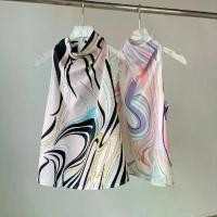 ราคา เสื้อแขนกุดคอปีน ผ้า digital print สีพาสเทล รับ summer รัด หน้าอก แพทเทิร์น สาวอวบ สายเดี่ยว มีบรา ในตัว เสื้อครอป (1731747204968056789)