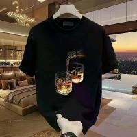 ราคา Round neck short-sleeve T-shirt, men's oversized T-shirt, mega shirt - street fashion, cool print, white-black color. (1732479847044973828)