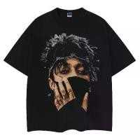 ราคา Rapper Cotton T-shirt Rock Print Short Sleeve Loose Men's Short Sleeve T-shirt (1731663611145783451)